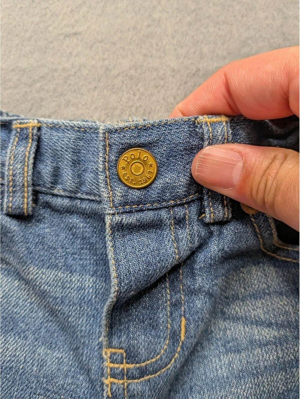 Polo Ralph Lauren Jeans Boys 3-6 Months Blue Denim Elastic Waist Snap Ankle